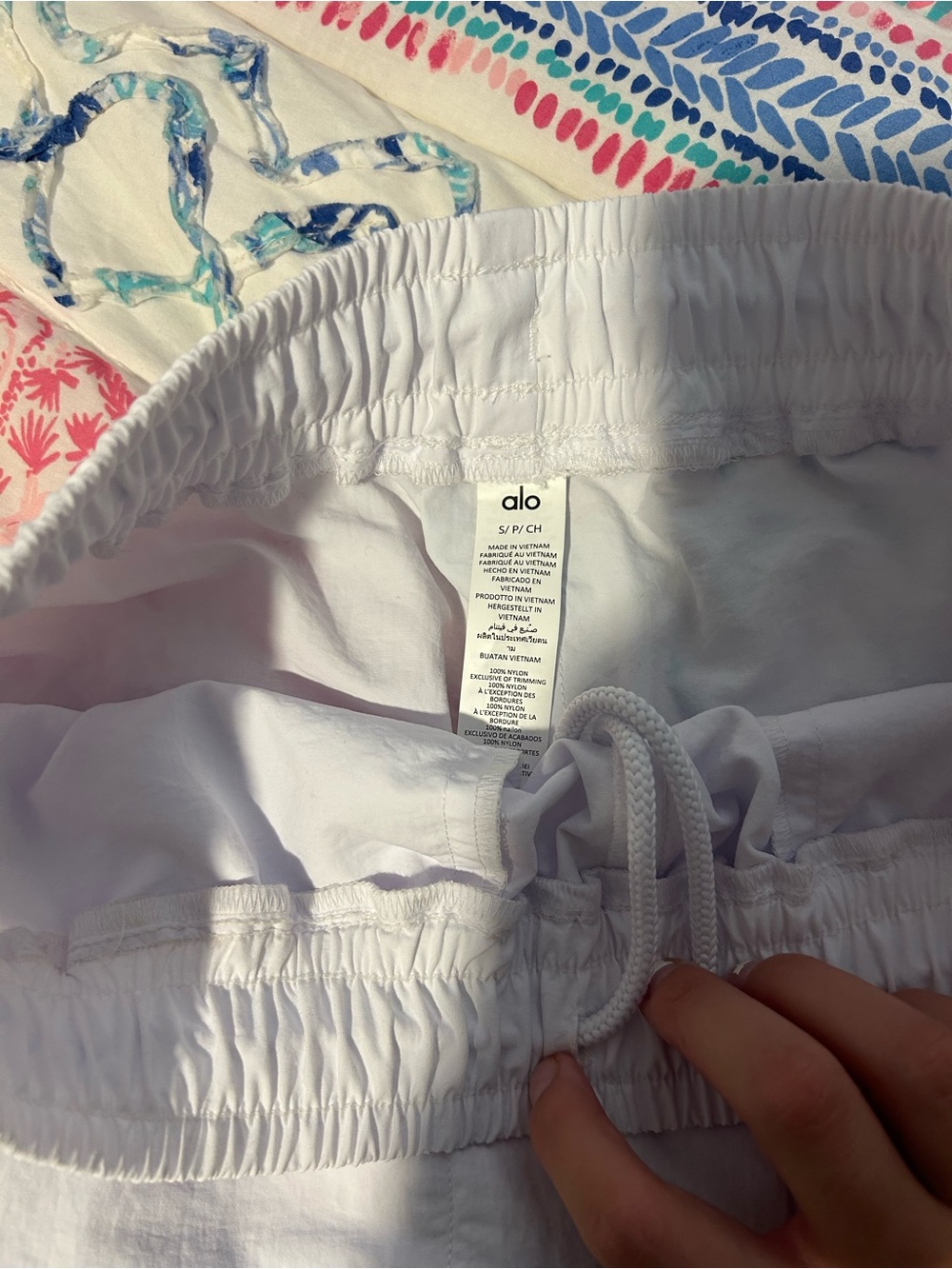 ALO Yoga White Athletic Shorts - Picture 2 of 3
